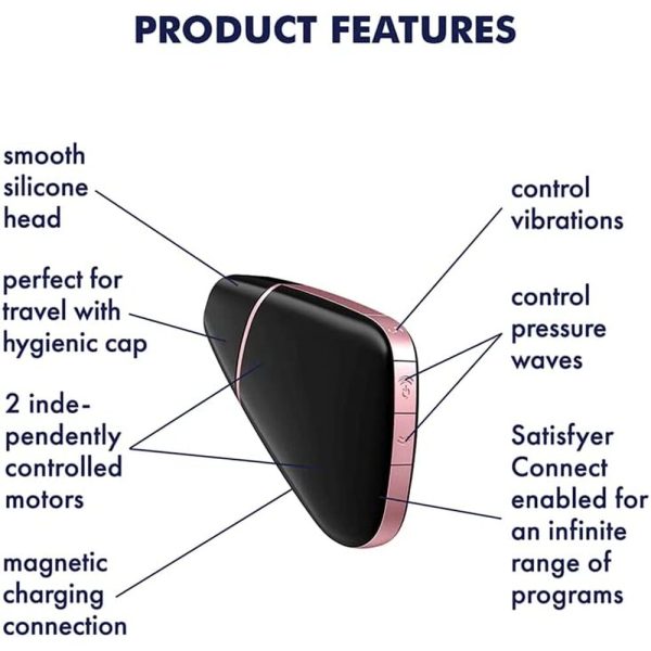 Satisfyer App Enabled Love Triangle Clit Massager Black - Image 4