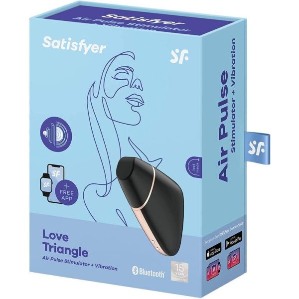 Satisfyer App Enabled Love Triangle Clit Massager Black - Image 5